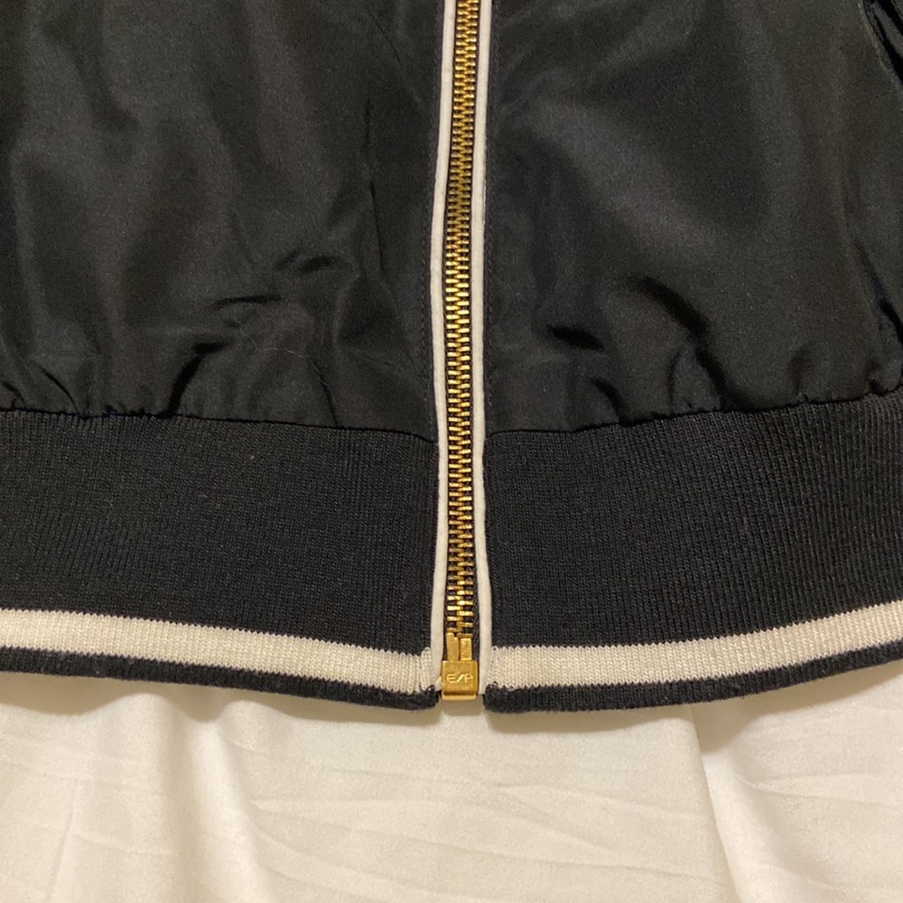 Lauren Ralph Lauren Black Utility Vest Gold Zip Logo Minimal Chic XL Lightweight - Picture 14 of 15